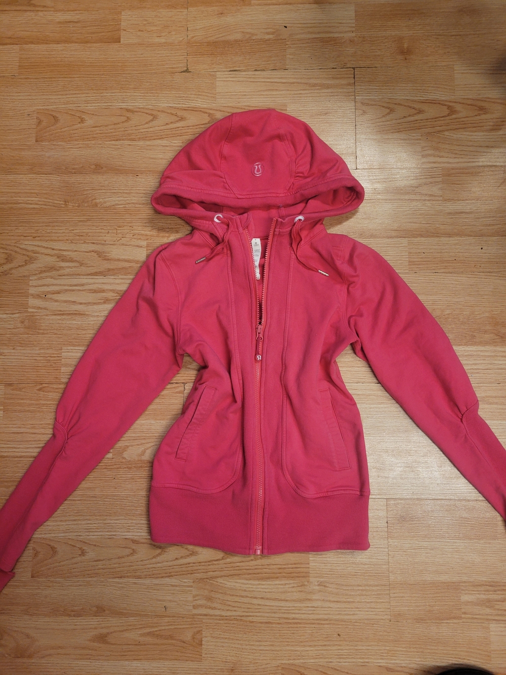 lululemon athletica Coral Pink Hooded Zip-Up Jacket